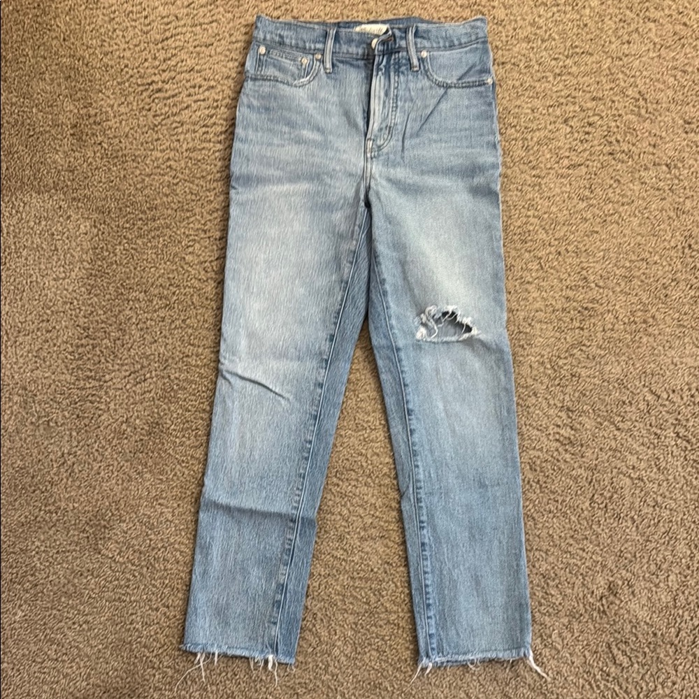 Women's Distressed Blue Jeans